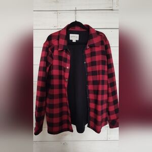 Orvis Men's Red and Black Plaid Jacket